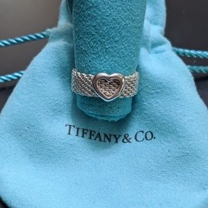 Authentic Tiffany & Co. Open Heart Mesh Ring
